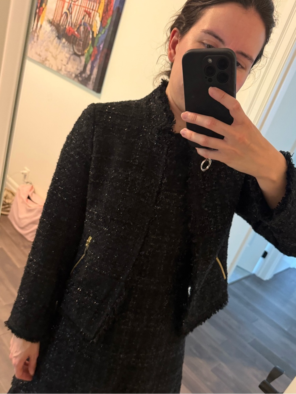 Kate Spade Black Tweed Women's Cropped Jacket - Picture 2 of 11